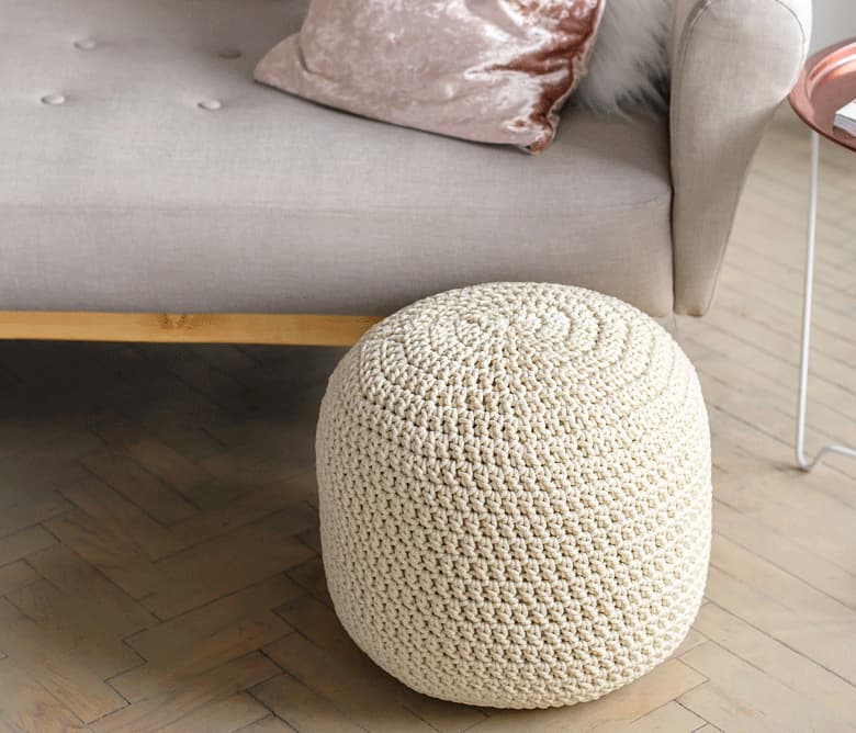 Luxurious Cotton Pouffe